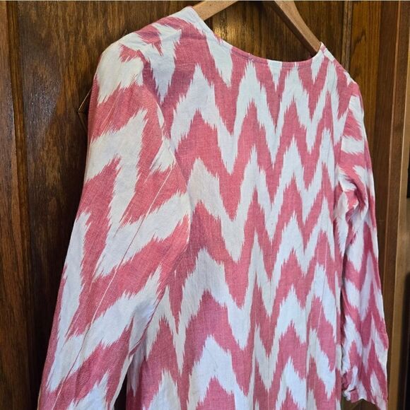 Pine Cone Hill Fine Linens Caftan Beach Cover Nightgown  XSMALL Pink Zig Zag - Picture 11 of 14